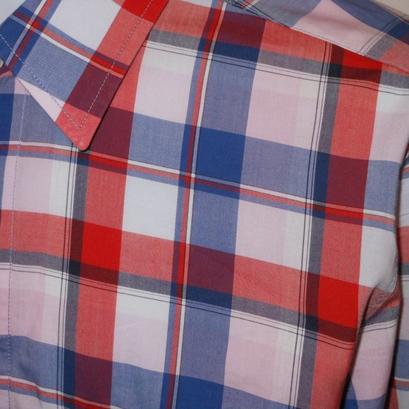 Hugo Boss Orange colorful plaids men's dress shirt - Picture 6 of 9